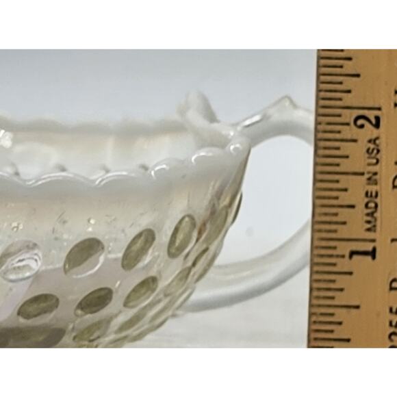 Anchor Hocking Moonstone Opalescent Hobnail Heart Shaped Candy Nut Nappy Dish - Picture 5 of 7